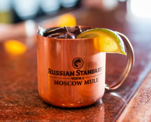 Vodka mule specialty cocktail.
